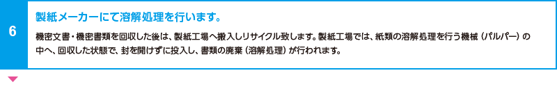 製紙メーカーにて溶解処理を行います。